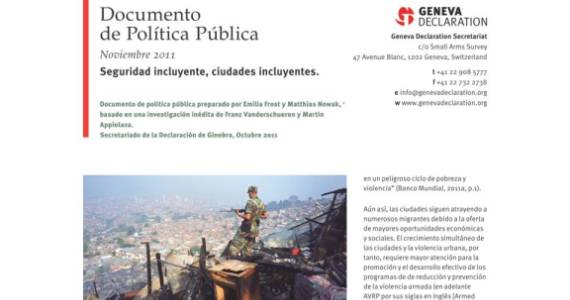 Documento de Política Pública: Seguridad incluyente, ciudades incluyentes.